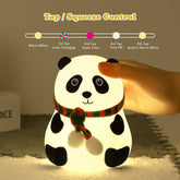 Silicone Panda Touch LED Night Light for Kids, Teen Girls Boys - Cute Aesthetic Baby Room Decor, Girlfriend Gifts With 7 Multicolor Options GenzVybs